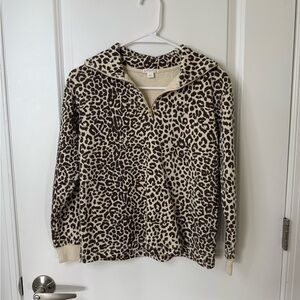 J Crew Girls Leopard Print Pullover